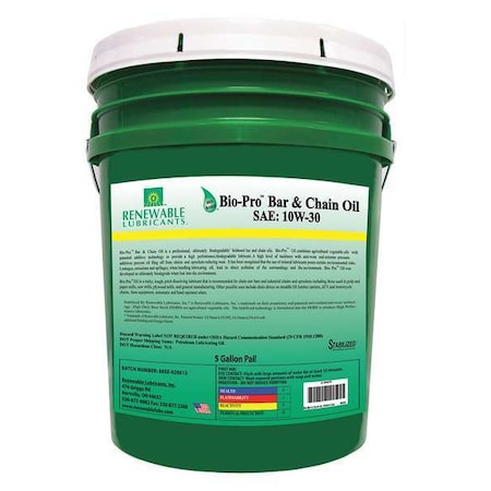 Renewable Lubricants 5 gal, Pail, Semi-Synthetic, Yellow 80604