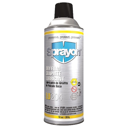 Sprayon Dry Film Lubricant, 10 oz, Aerosol Can, Graphite, Gray SC0204000