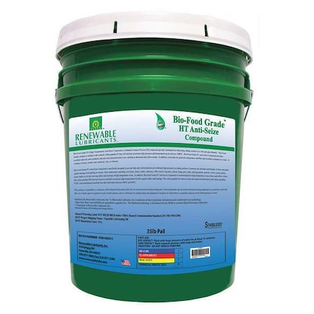 Renewable Lubricants Anti-Seize Compound, 35 lb, Pail 87564