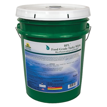 Renewable Lubricants Lubricant, 5 gal., Pail, Vegetable Oil, White 87074