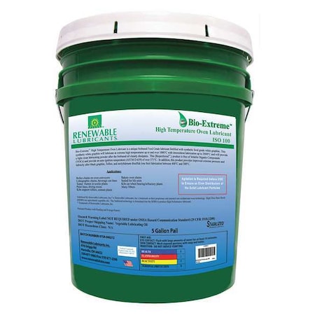 Renewable Lubricants Oven Lubricant, 5 gal, Pail, Vegetable Oil, White 81864