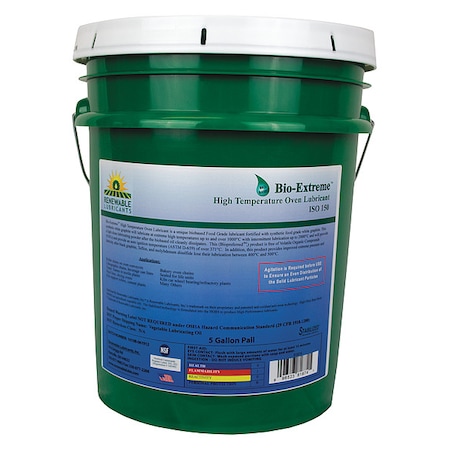 Renewable Lubricants Oven Lubricant, 5 gal, Pail, Vegetable Oil, White 81874