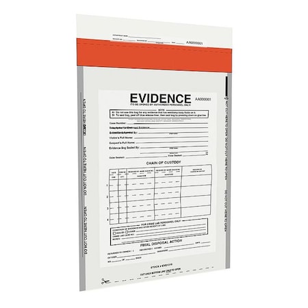 Kapak By Ampac Chain of Custody Bag, Polyethylene, 16 3/4 in L, 12 3/4 in W, Clear EVD 1216