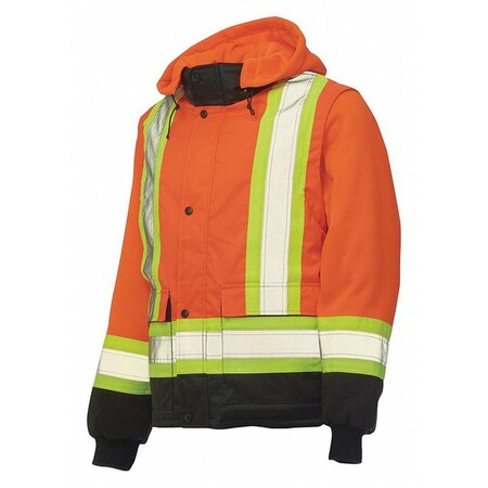 Work King Hi-Vis Zip-Off Sleeve Insulated Jckt, XL S28111
