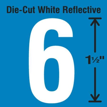 Stranco NumberLabel, Vinyl, 1-1/2inH, 7/8inW, PK5 DWR-1.5-6-5