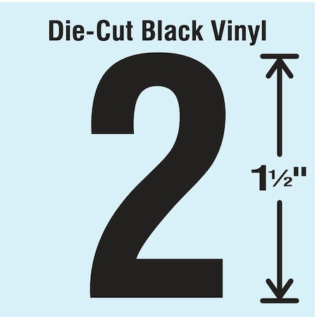 Stranco NumberLabel, Vinyl, 1-1/2inH, 7/8inW, PK10 DBV-1.5-2-10