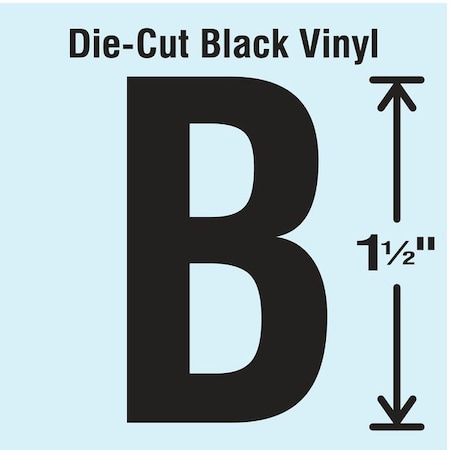 Stranco LetterLabel, Vinyl, 1-1/2inH, 7/8inW, PK10 DBV-1.5-B-10