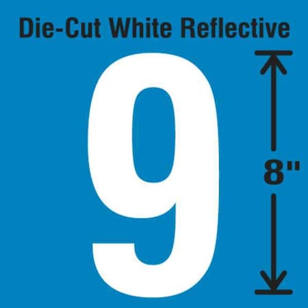 Stranco Number Label, Vinyl, 8 in H, 4-3/4 in W DWR-SINGLE-8-9