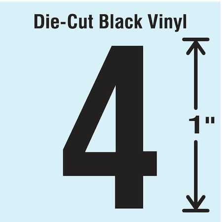 Stranco NumberLabel, Vinyl, 1inH, 5/8inW, PK10 DBV-1-4-10