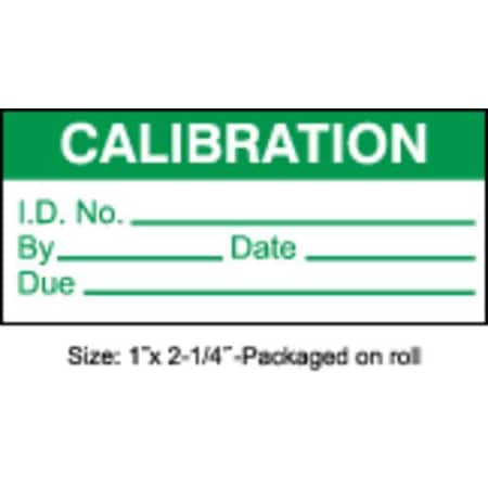 Stranco Calibration Label, ENG, Green/White, PK250, TC3-21002-R250 TC3-21002-R250