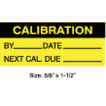 Stranco Calibration Label, ENG, Black/Yellow, PK350, TCF-22136 TCF-22136