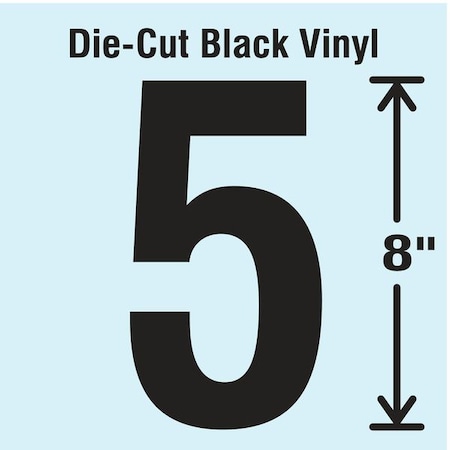 Stranco Number Label, Vinyl, 8 in H, 4-1/2 in W DBV-SINGLE-8-5