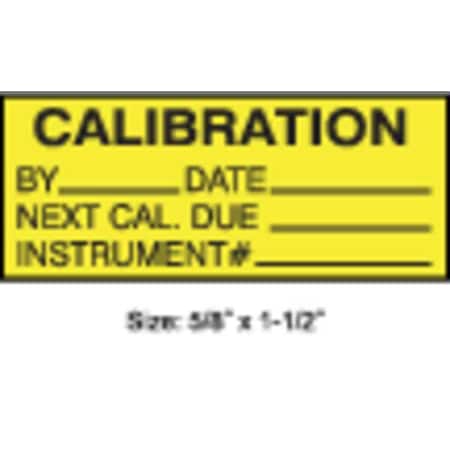 Stranco Calibration Label, ENG, Black/Yellow, PK350, TCF-22135 TCF-22135