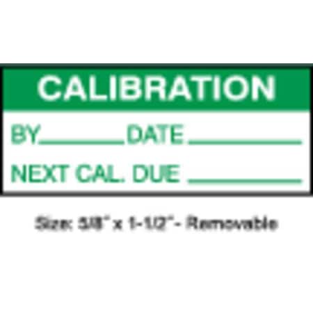 Stranco Calibration Label, ENG, Green/White, PK350, TCR-22134 TCR-22134