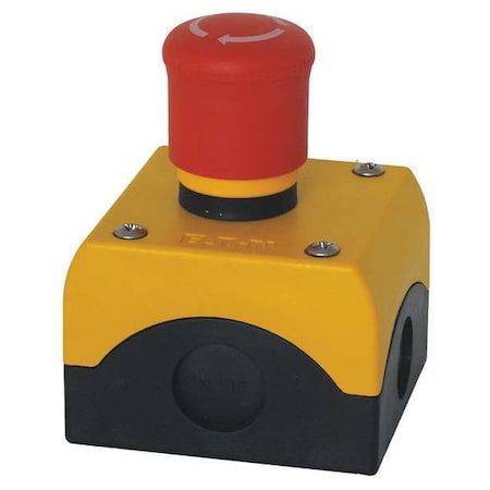 Eaton Push Buttn Cntrol Station, 1NO, Mshrm Head M22-C1-M13H