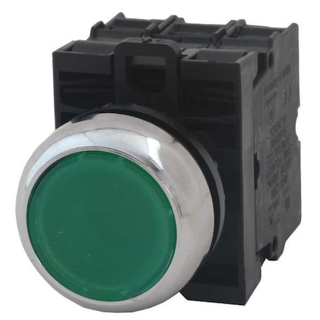 Eaton Illuminated Push Button, 22mm, Green M22M-DL-G-K20-G
