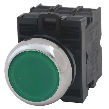 Eaton Illuminated Push Button, 22 mm, 2NO, Green M22M-DL-G-K20-230G