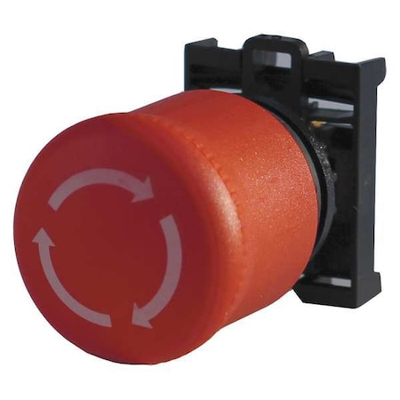 Eaton E-Stop Pushbutton Operator, Red, 22mm, Legend: Turn to Release Arrows M22-PVT