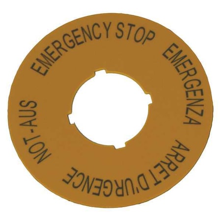 Eaton Legend Plate, Round, Yellow M22-XBK1