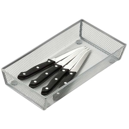 Honey-Can-Do Cutlery Tray, 2 x 6 x 12 in, Silver KCH-02156