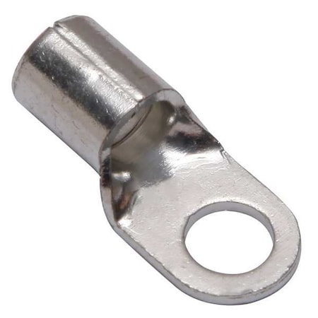 Burndy One-Hole Compression Lug, 6 AWG Max, 1/4 in Stud, Long Barrel, Copper, None, 10 PK YAD6CM6E14