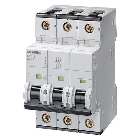 SIEMENS IEC Supplementary Protector, 25 A, 400V AC, 3 Pole, DIN Rail Mounting Style, 5SY6 Series 5SY63257