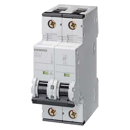 SIEMENS Circuit Breaker, 5SY6 Series 6A, 2 Pole, 400V AC, C Curve 5SY62067