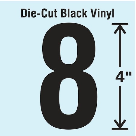 Stranco NumberLabel, Vinyl, 4inH, 2-1/4inW, PK10 DBV-4-8-10