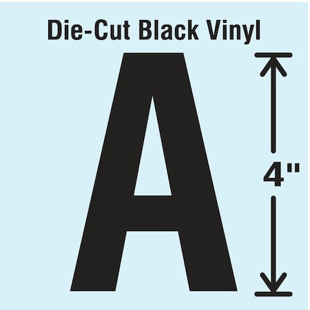 Stranco LetterLabel, Vinyl, 4inH, 2-1/4inW, PK10 DBV-4-A-10