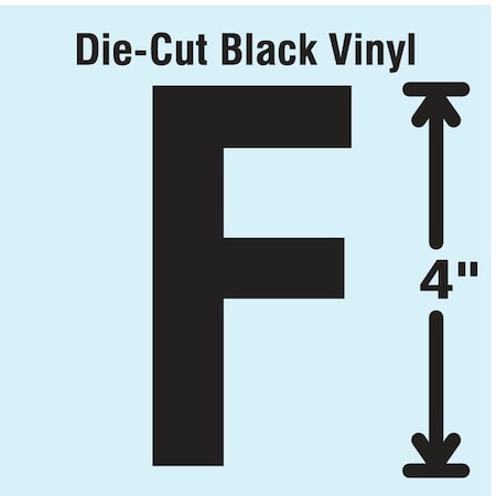 Stranco LetterLabel, Vinyl, 4inH, 2-1/4inW, PK10 DBV-4-F-10