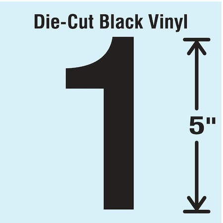 Stranco NumberLabel, Vinyl, 5inH, 2-3/4inW, PK10 DBV-5-1-10