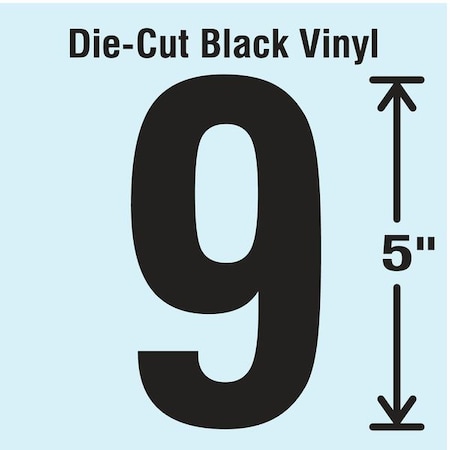 Stranco NumberLabel, Vinyl, 5inH, 2-3/4inW, PK10 DBV-5-9-10