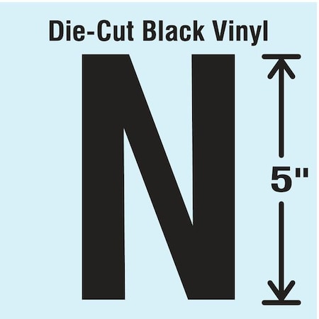 Stranco LetterLabel, Vinyl, 5inH, 2-3/4inW, PK10 DBV-5-N-10