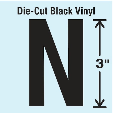 Stranco LetterLabel, Vinyl, 3inH, 1-5/8inW, PK10 DBV-3-N-10