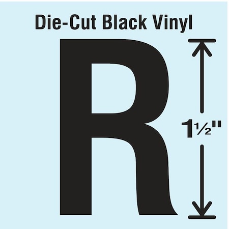 Stranco LetterLabel, Vinyl, 1-1/2inH, 7/8inW, PK10 DBV-1.5-R-10