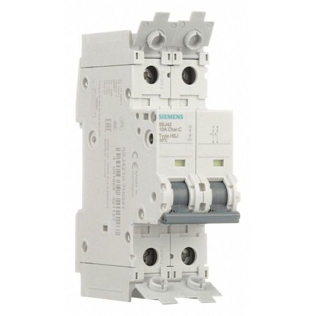 SIEMENS 10A, 2 pole Miniature Circuit Breaker, 5SJ4, 240V AC