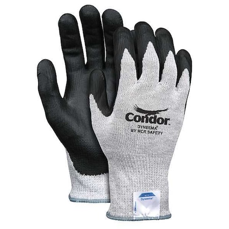 Condor Cut Resistant Coated Gloves, A5 Cut Level, Black/Gray, L 30YP45