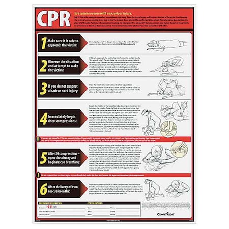Complyright Poster, CPR, 18 in H x, 24 in W, Laminated Paper WR0245
