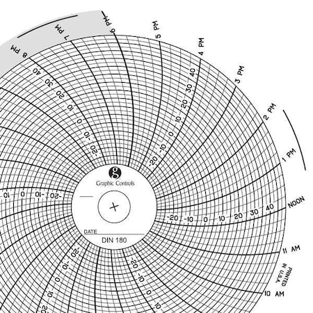 Graphic Controls Circular Paper Chart, 1 day, PK60 Chart 180
