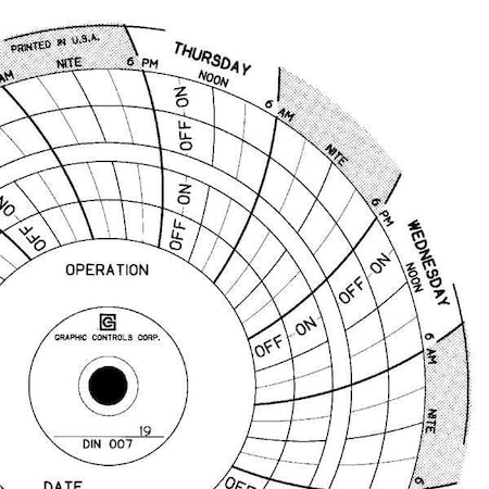 Graphic Controls Circular Paper Chart, 7 day, PK60 Chart 007
