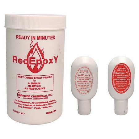 Highside Chemicals Epoxy Adhesive, RedEpoxy Series, Red, Tube, 1:01 Mix Ratio HS12001