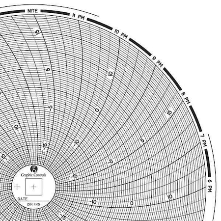 Graphic Controls Circular Paper Chart, 1 day, PK60 Chart 445