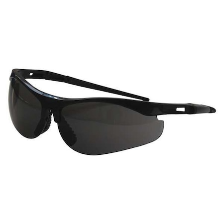 Condor T101 Reader Safety Glasses, Black Wraparound Frame, 2.0 Diopter, Gray Lens, Anti-Scratch Coating 30ZC59