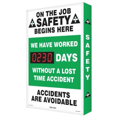 ACCUFORM Scoreboard, Job Safety, 20 x 28 In. SCK115