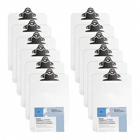 Advantus Clipboard, Plastic, 6 x 9, Clr, PK12 AVT40604