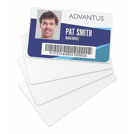 Office Snax Card, Id, Pvc, White, PK100 OFX00013