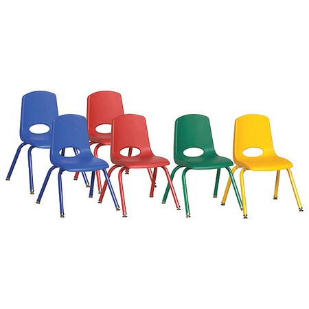 Ecr4Kids Chair, Stack, 14", Ast, Gld, PK6 ECR15108ASG