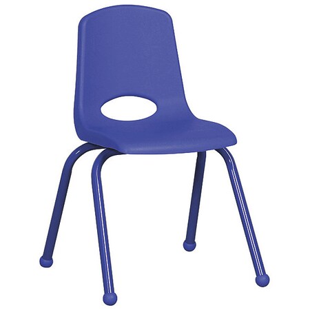 Ecr4Kids Chair, Stack, Matchleg, 16", Blue, PK6 ECR2195BL