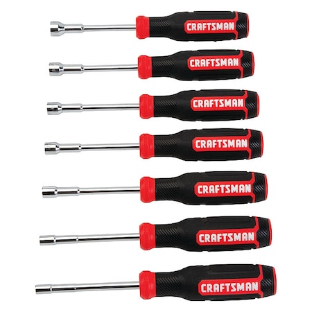 Craftsman Nut Driver Set, Shank Length 3", 7 pcs. CMHT65081