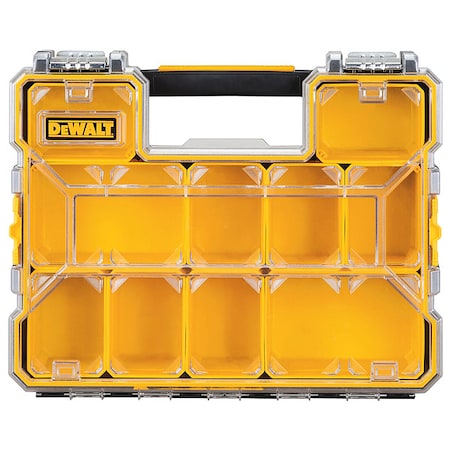 DEWALT Compartment Box, 17-1/2 in L x 14 in W x 4-1/2 in H, 10 Compartments, Black/Yellow DWST14825